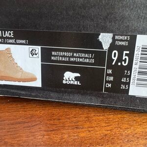 Sorel Evie II Lace Canoe Gum 2 lace-up booties size 9.5 NIB